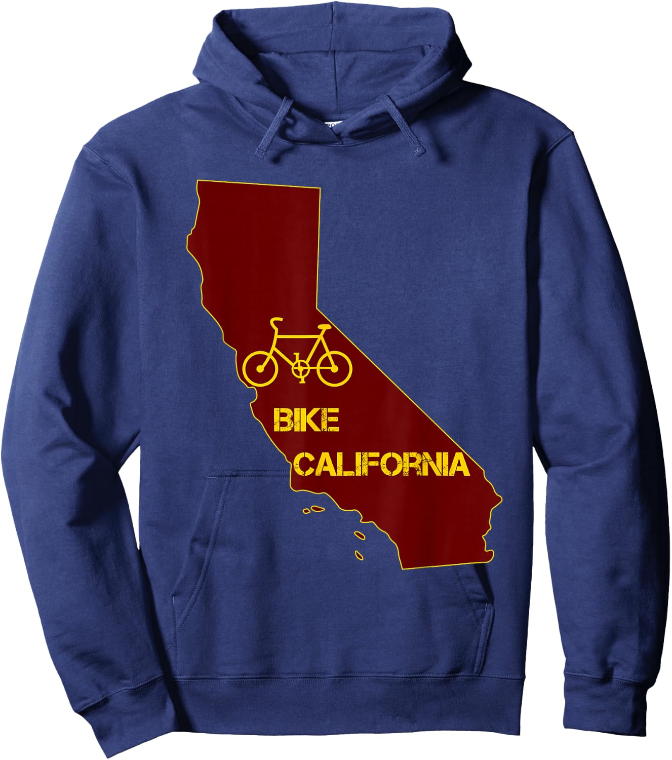 Bike California Shirt (Red Background) Hoodie - Hoodie | Navy