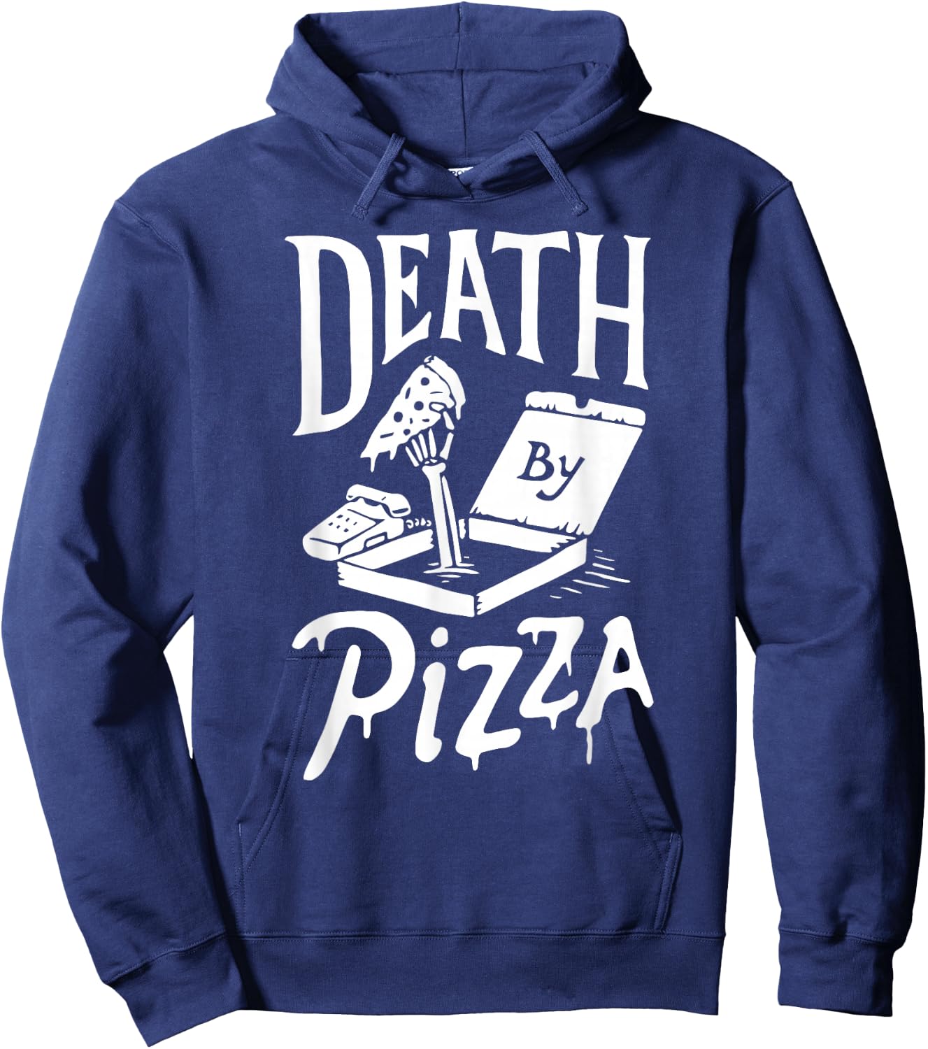 Death by Pizza funny Hoodie - Hoodie | Navy