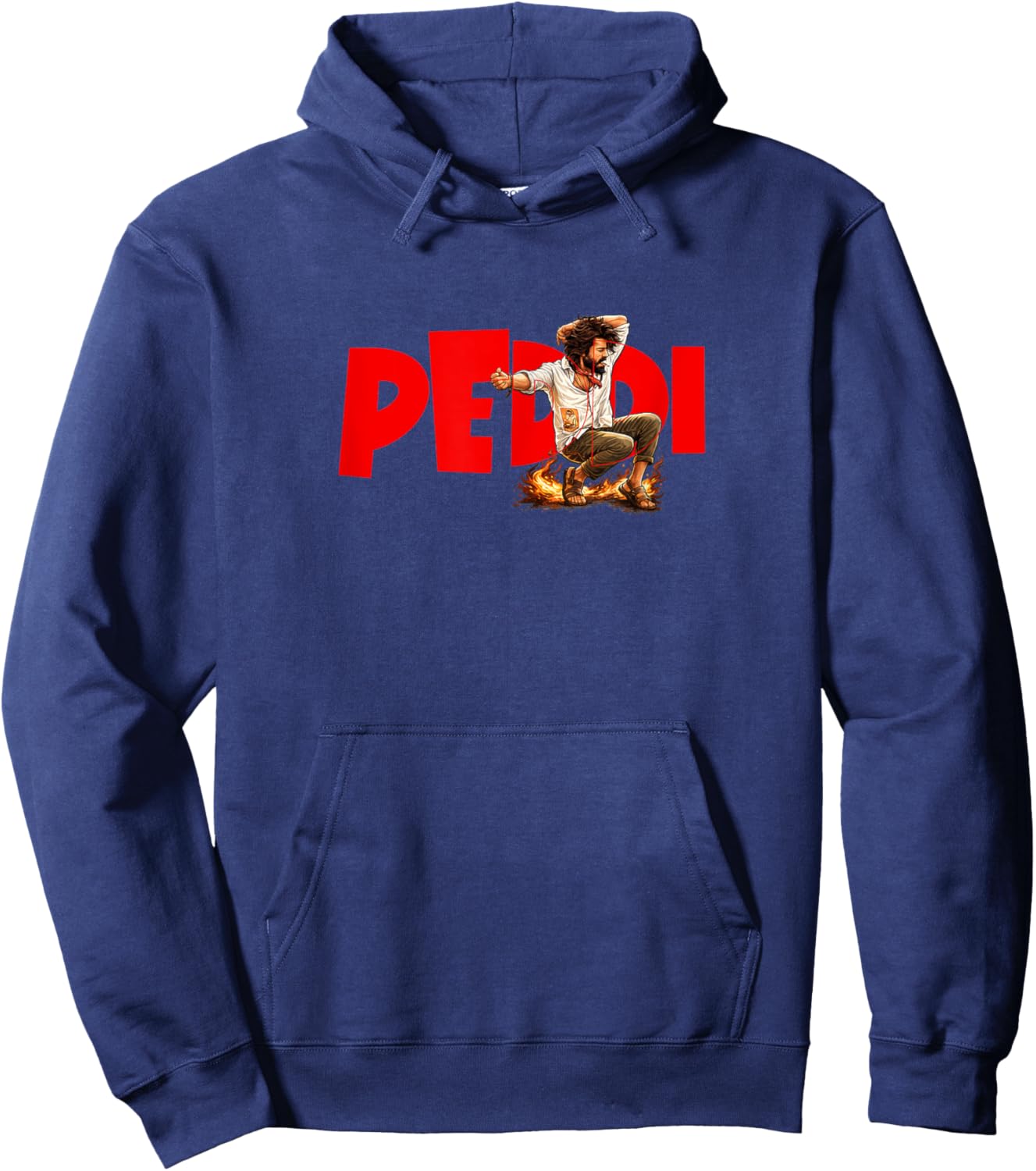 Peddi Tollywood Telugu Mass Action Hero Hoodie - Hoodie | Navy