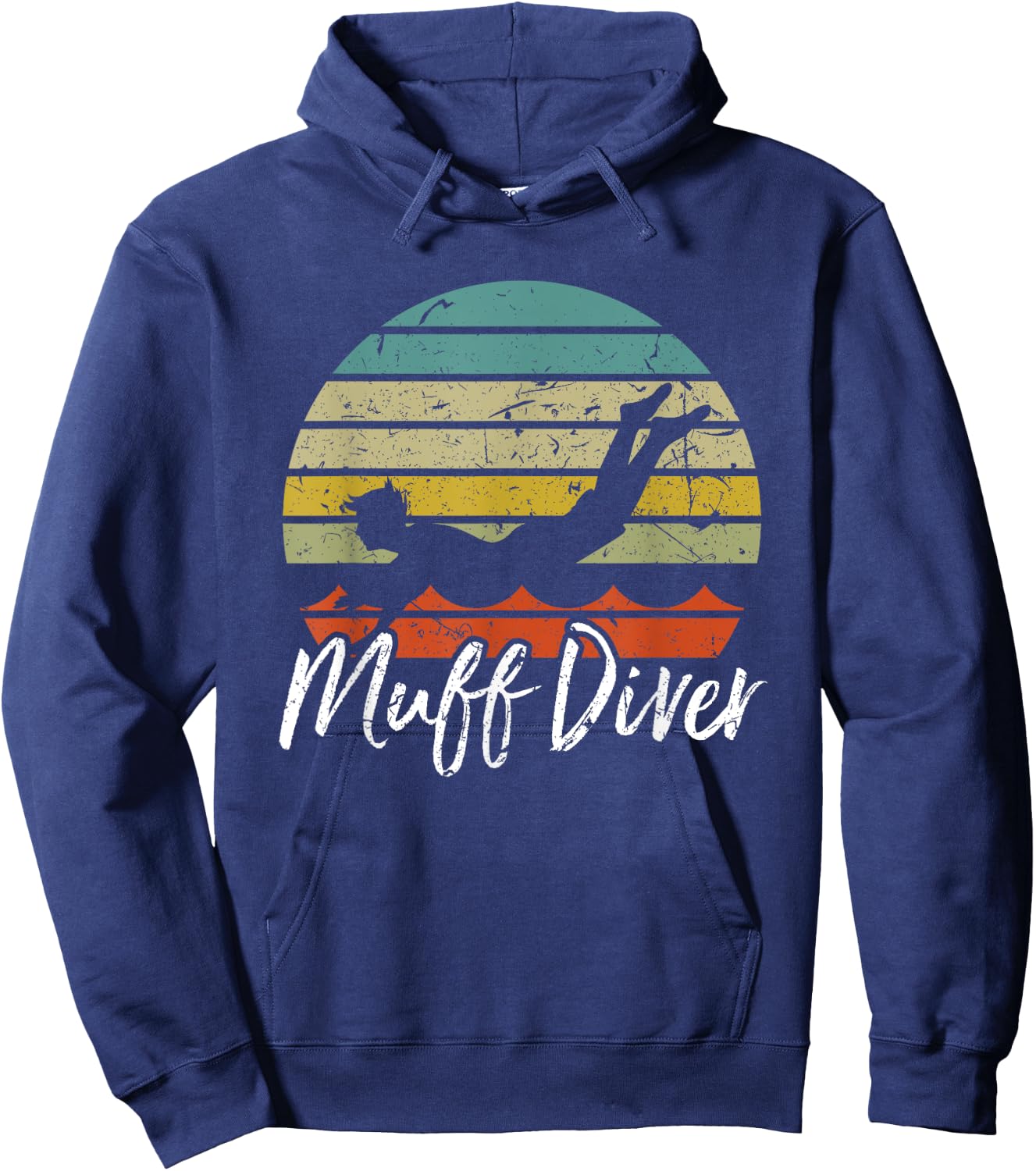 Funny Sexual Adult Humor Muff Diver Design Hoodie - Hoodie | Navy