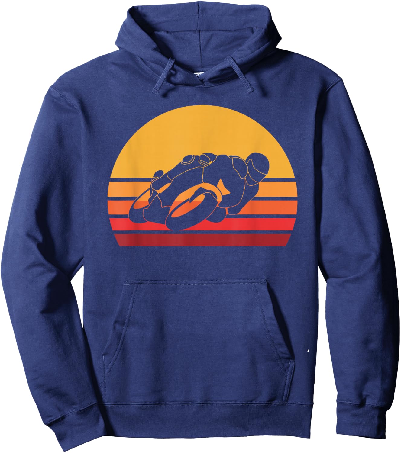 Retro Motorcycle Racing Vintage Road Racing Hoodie - Hoodie | Navy
