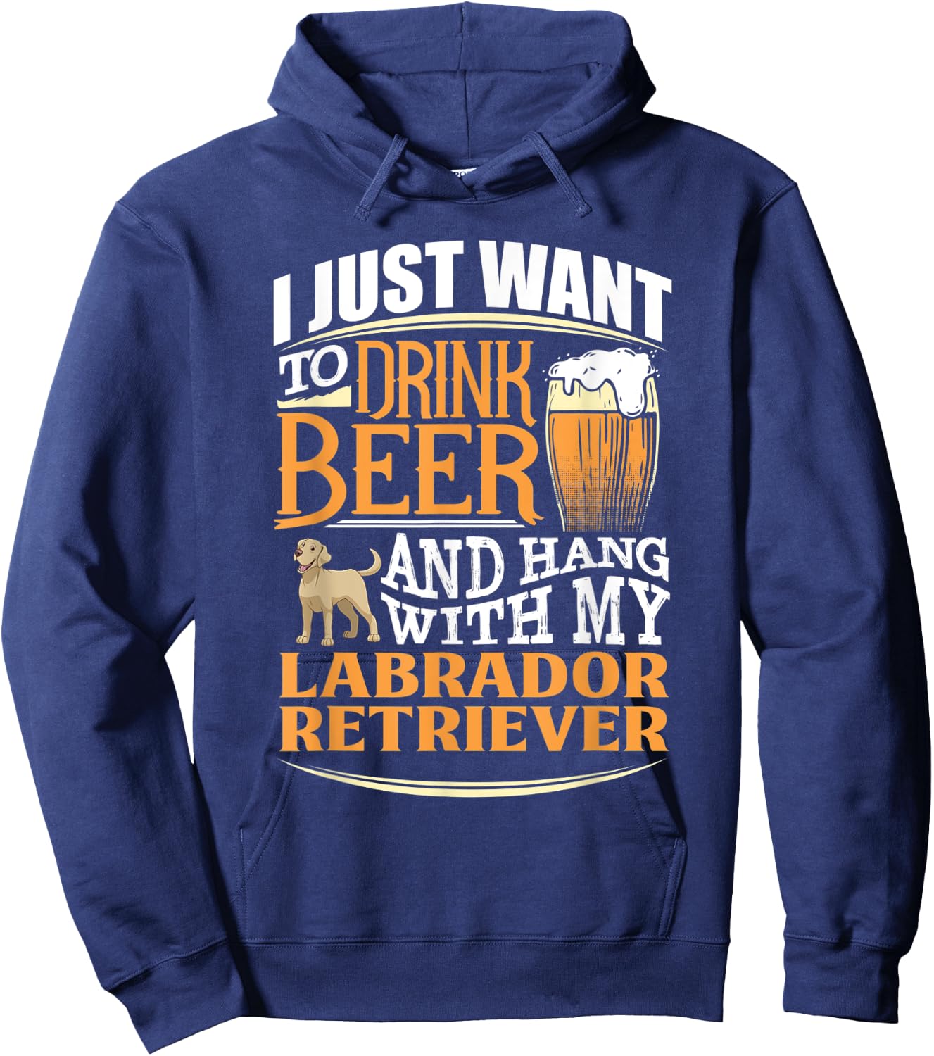 Labrador Retriever Beer T Shirt Hoodie - Hoodie | Navy