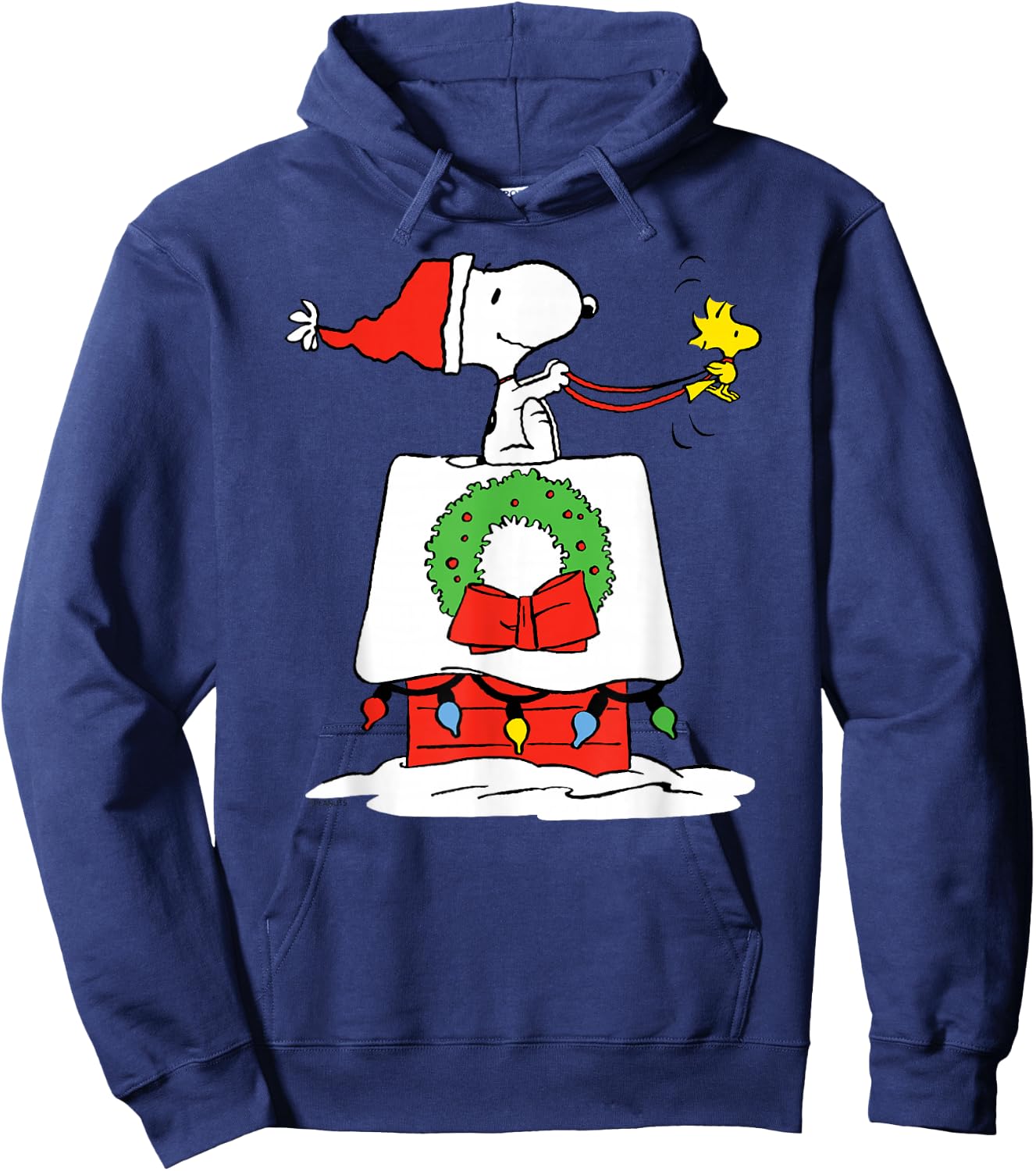 Peanuts Holiday Snoopy's Doghouse Sleigh Hoodie - Hoodie | Navy