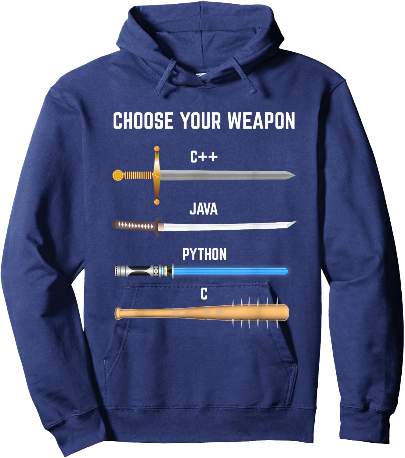 Funny Programmer Choose Your Weapon Gift Devs Hoodie - Hoodie | Navy