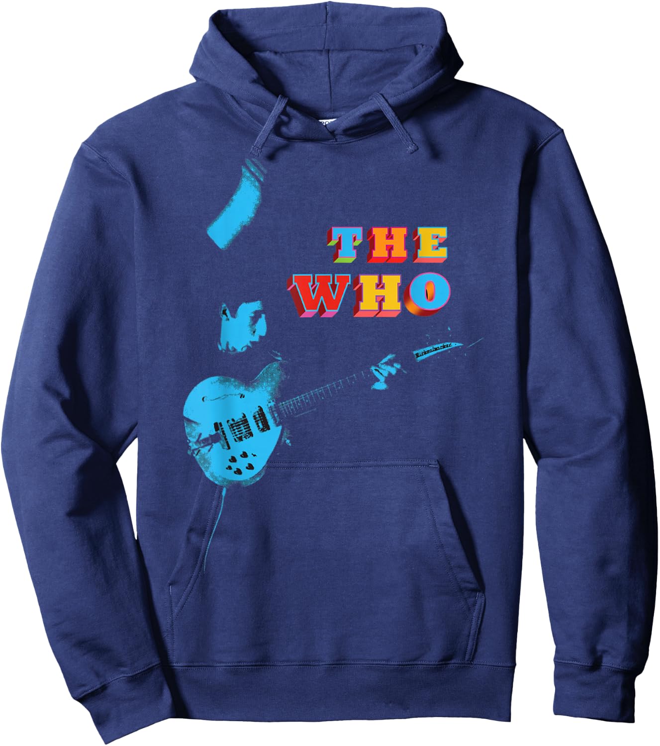 The Who Official Blue Guitar Hoodie - Hoodie | Navy