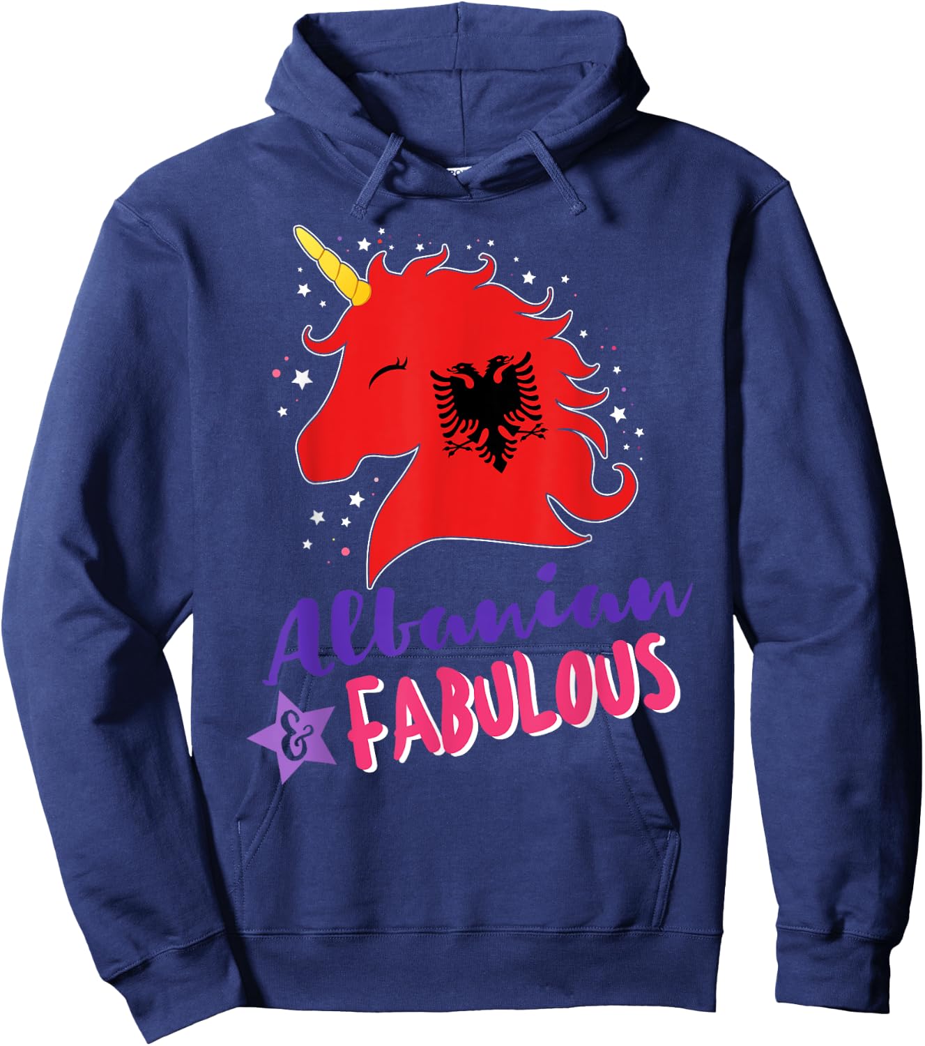 Albanian Pride Albanian Unicorn Hoodie - Hoodie | Navy