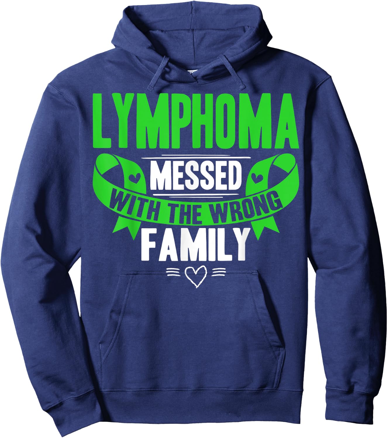 Lime Green Awareness Ribbon Blood Cancer Hoodie - Hoodie | Navy
