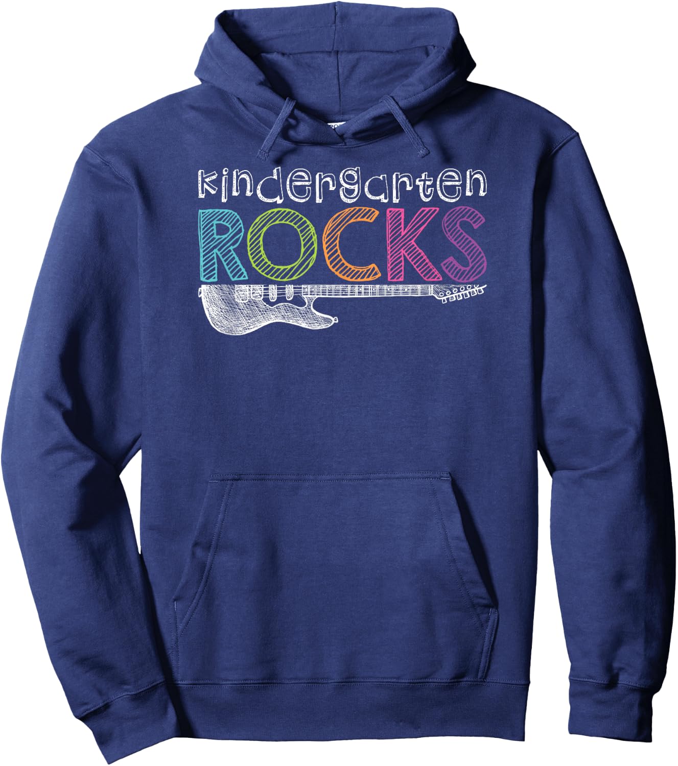 Kindergarten Rocks With Guitar Kids Hoodie - Hoodie | Navy