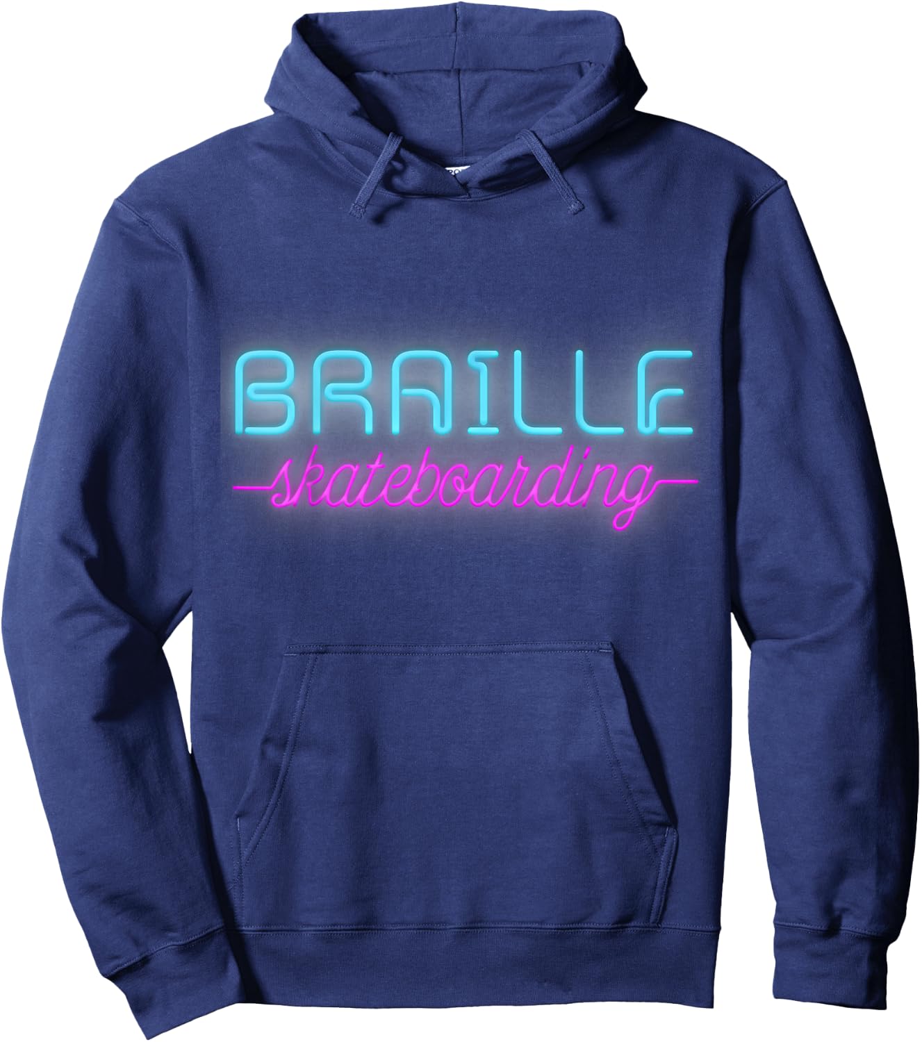 Braille Skateboarding NEON SIGN Shirt Hoodie - Hoodie | Navy