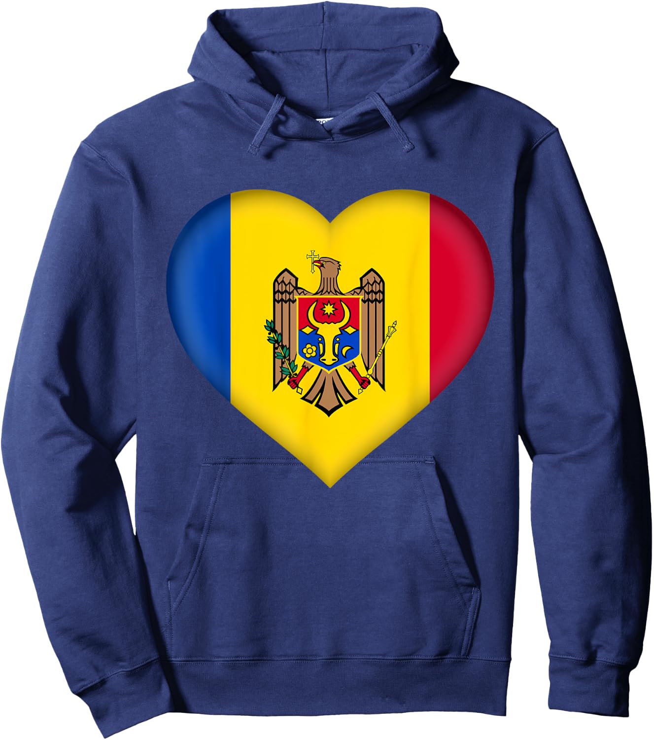 I Love Moldova | Moldovan Flag Heart Outfit Hoodie - Hoodie | Navy