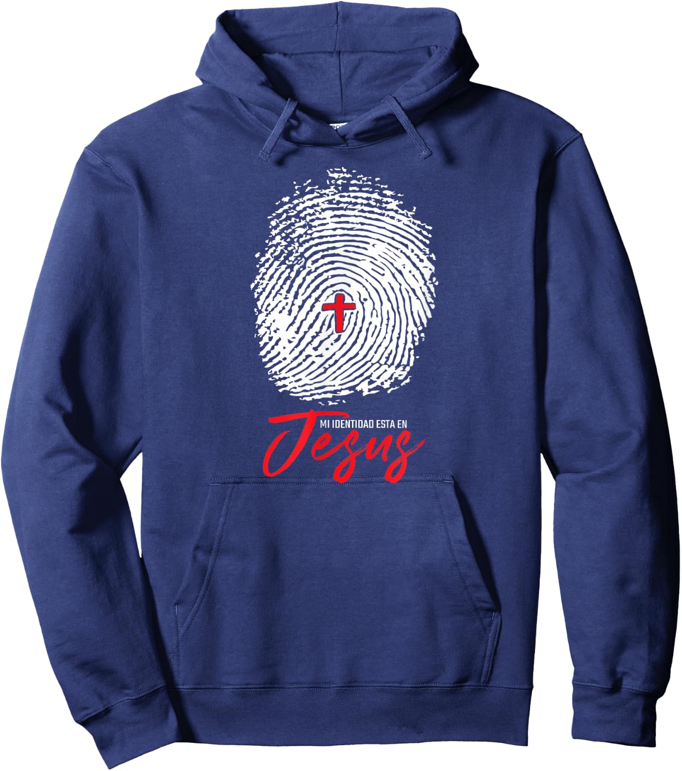 Mi Identidad en Jesus Faith Inspirational Hoodie - Hoodie | Navy
