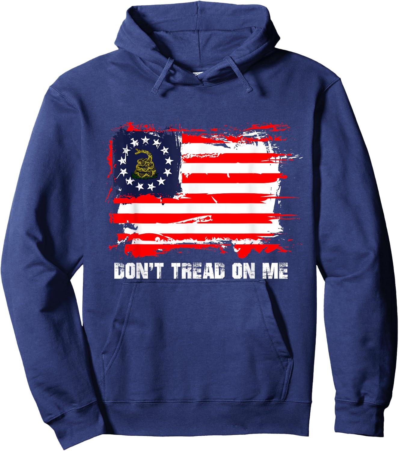 Betsy Ross Flag Don't Tread Patriot On Me Hoodie - Hoodie | Navy