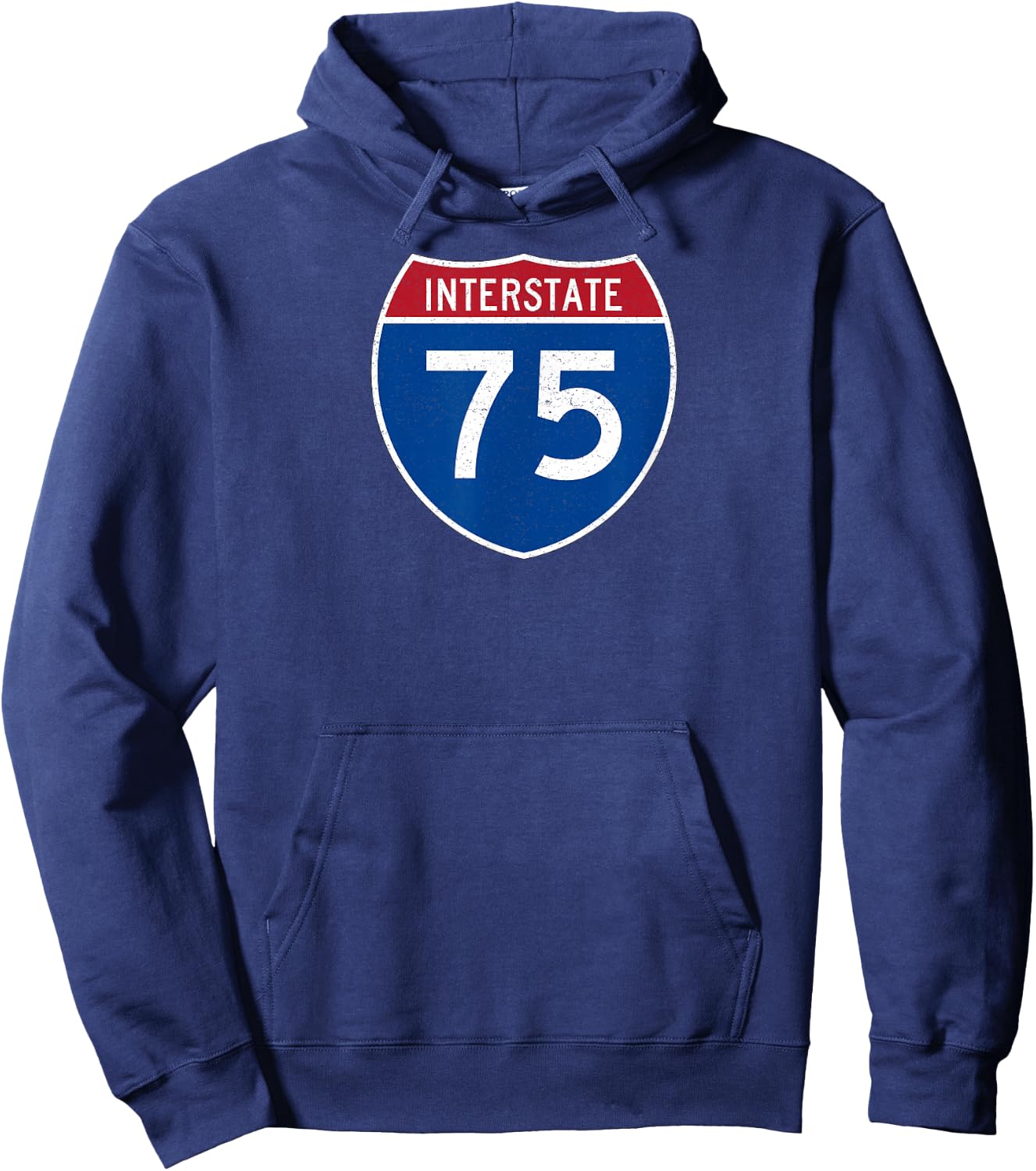I-75 Interstate Road Trip 75th Birthday Vintage Hoodie - Hoodie | Navy