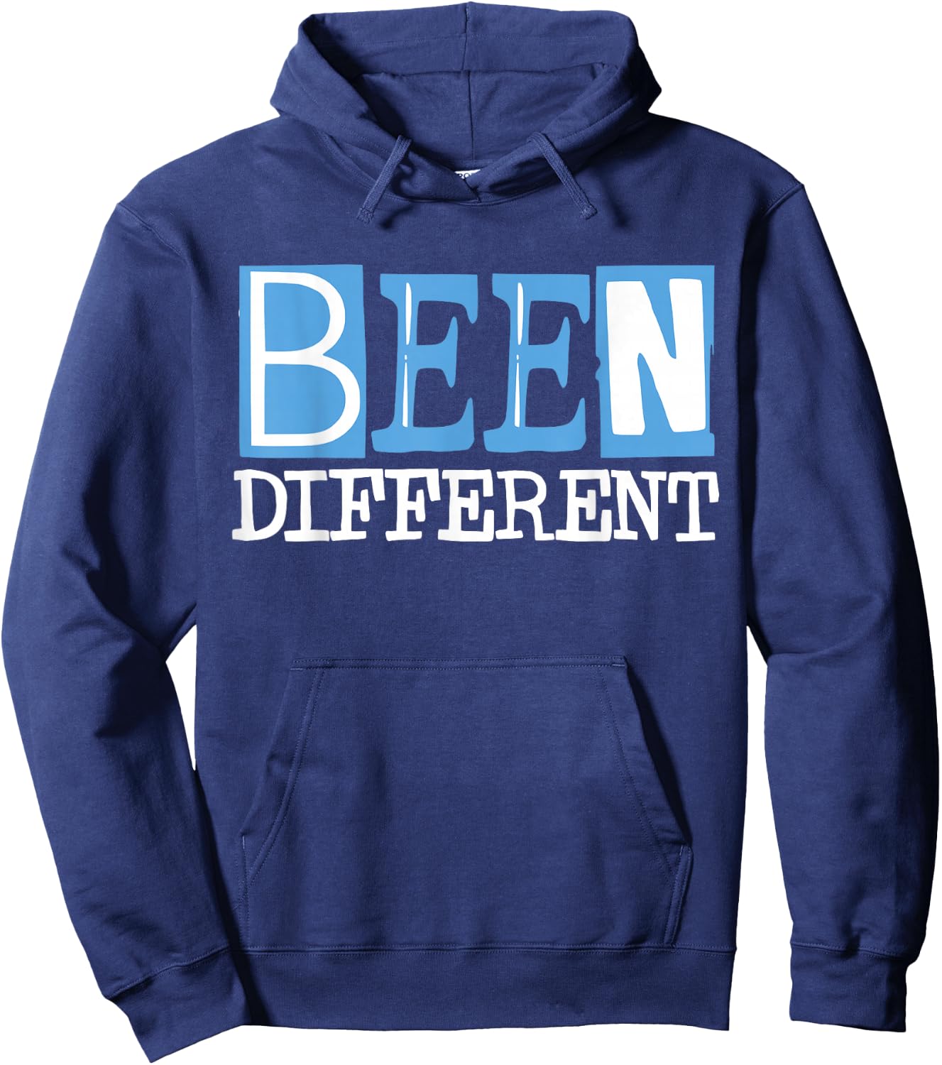 University Blue Black White Match Hoodie - Hoodie | Navy