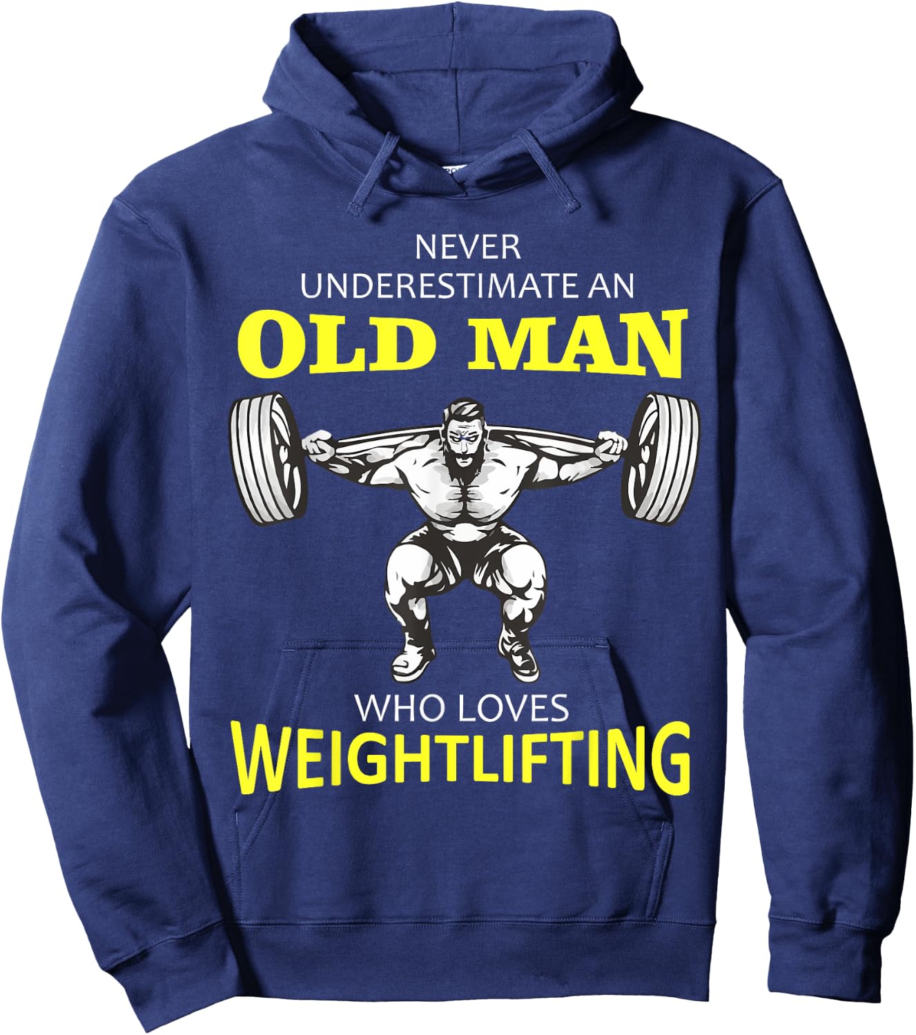 Old Man Weightlifting Hoodie - Hoodie | Navy