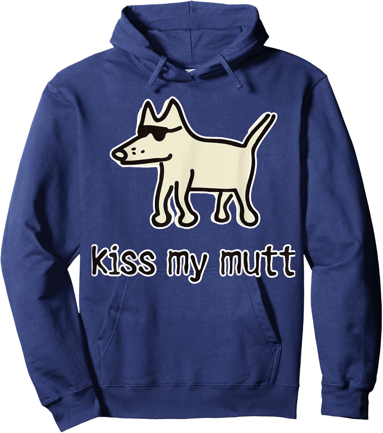 Kiss My Mutt Funny Dog Men Women Girls Kids Hoodie - Hoodie | Navy