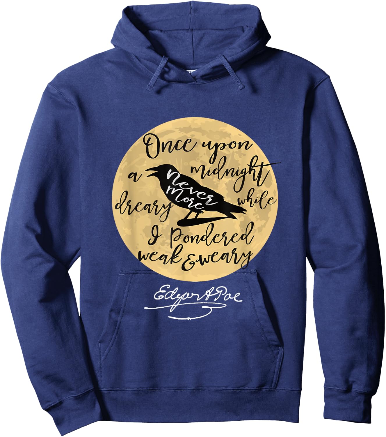 Gothic Edgar Allan Poe The Raven Literary Gifts Hoodie - Hoodie | Navy