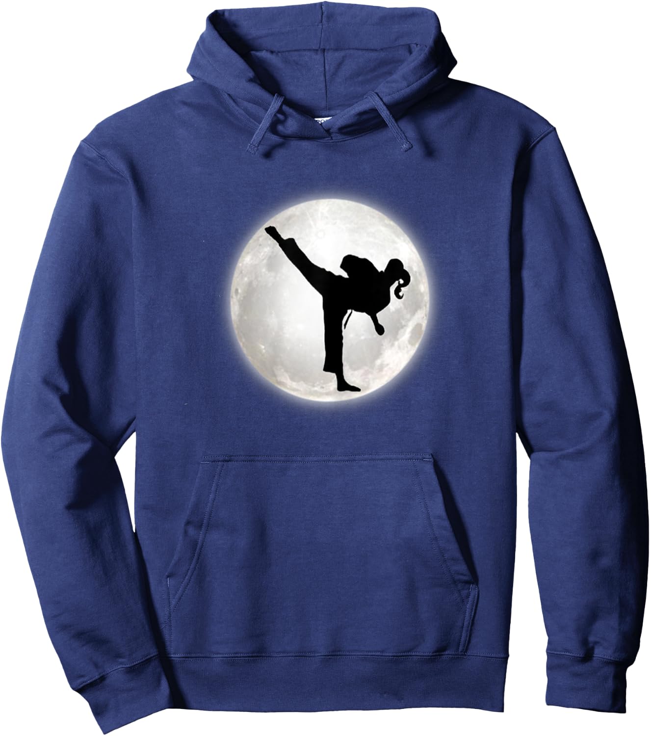 Taekwondo Girl in the Moon for Girls The Kick Hoodie - Hoodie | Navy