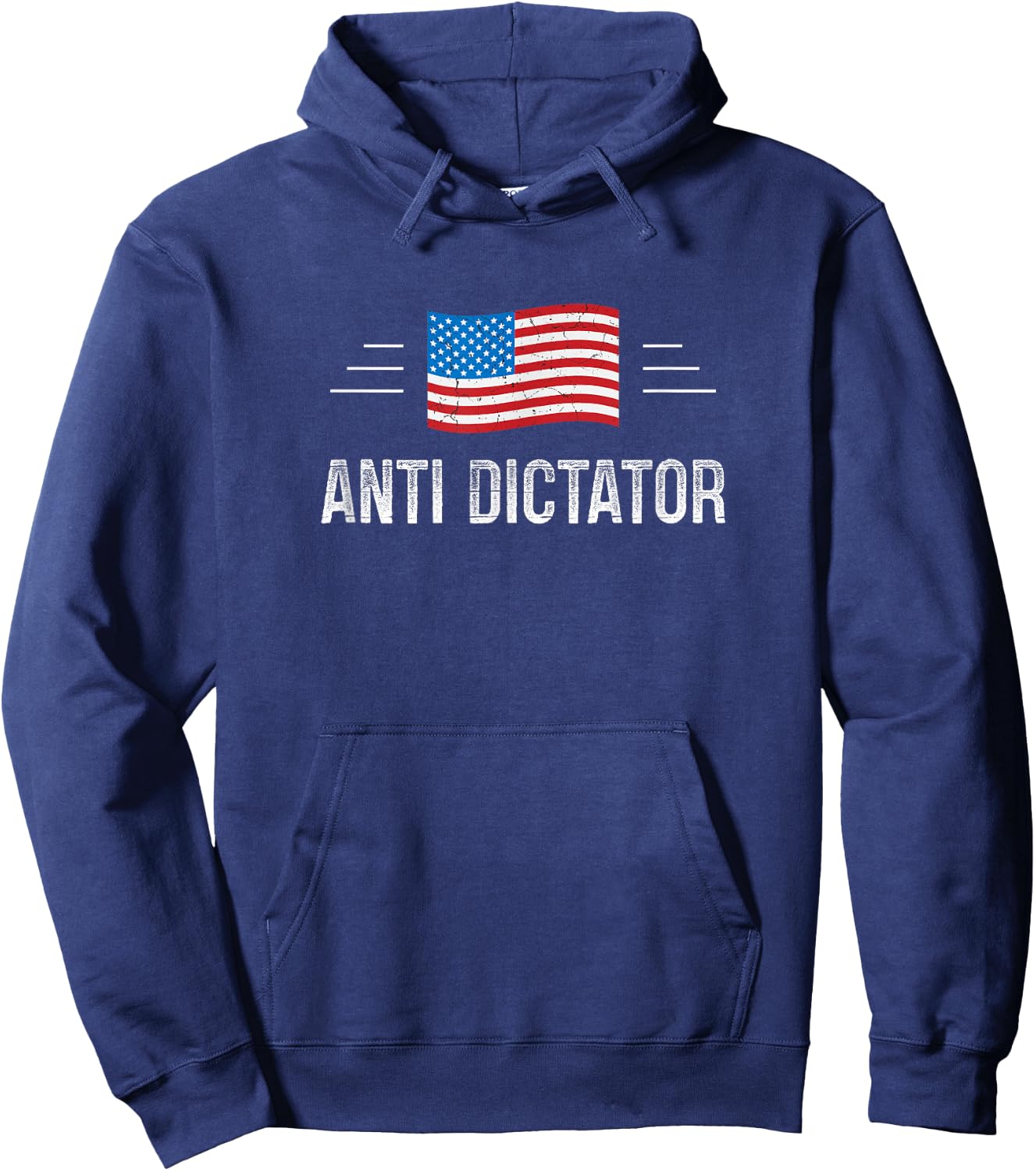 Anti Dictator - Vintage Style Hoodie - Hoodie | Navy