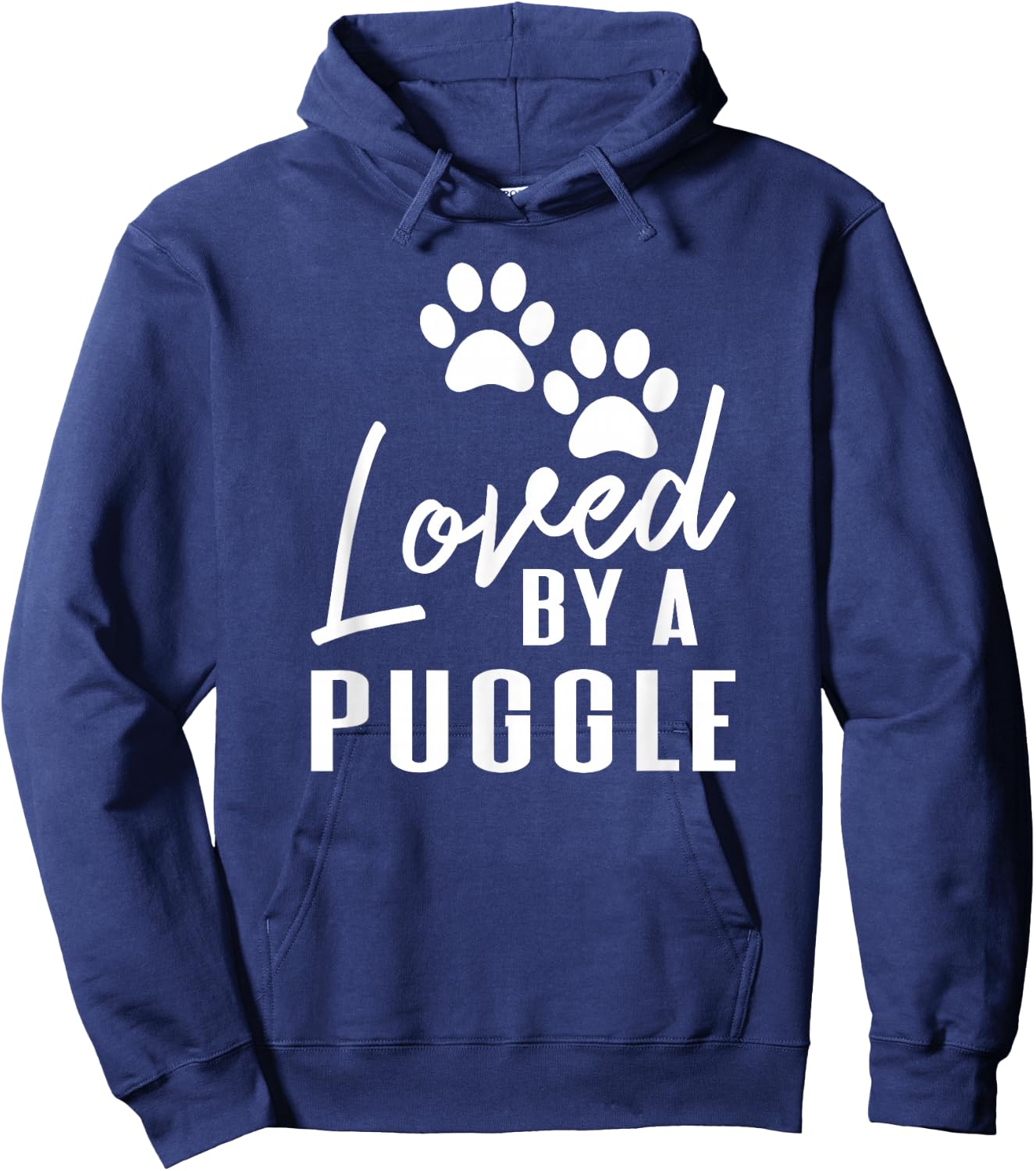 Loved By A Puggle Dog Mom or Dog Dad Hoodie - Hoodie | Navy