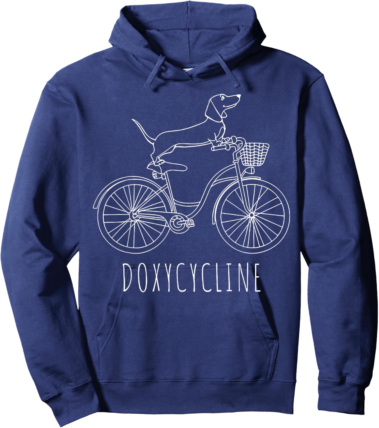 Doxycycline Funny Dachshund Cycle Hoodie - Hoodie | Navy