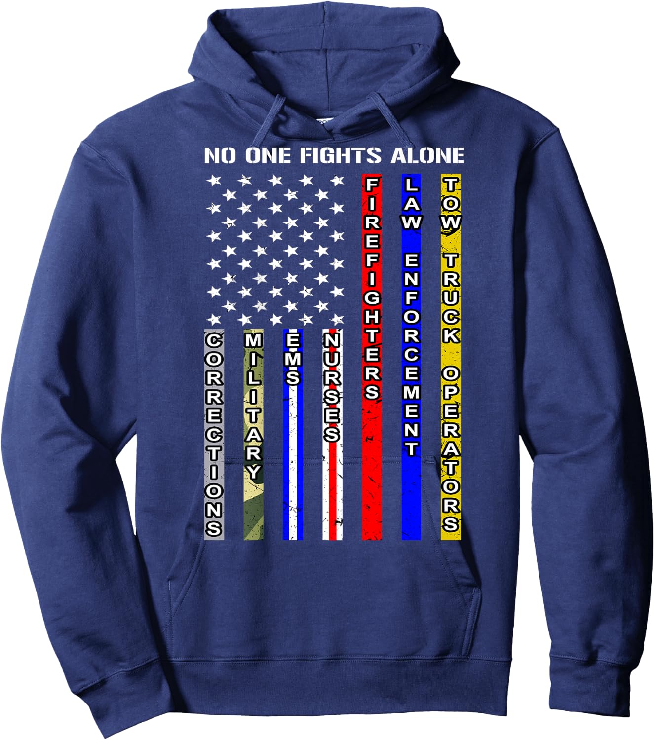 No One Fights Alone Shirt Hoodie - Hoodie | Navy