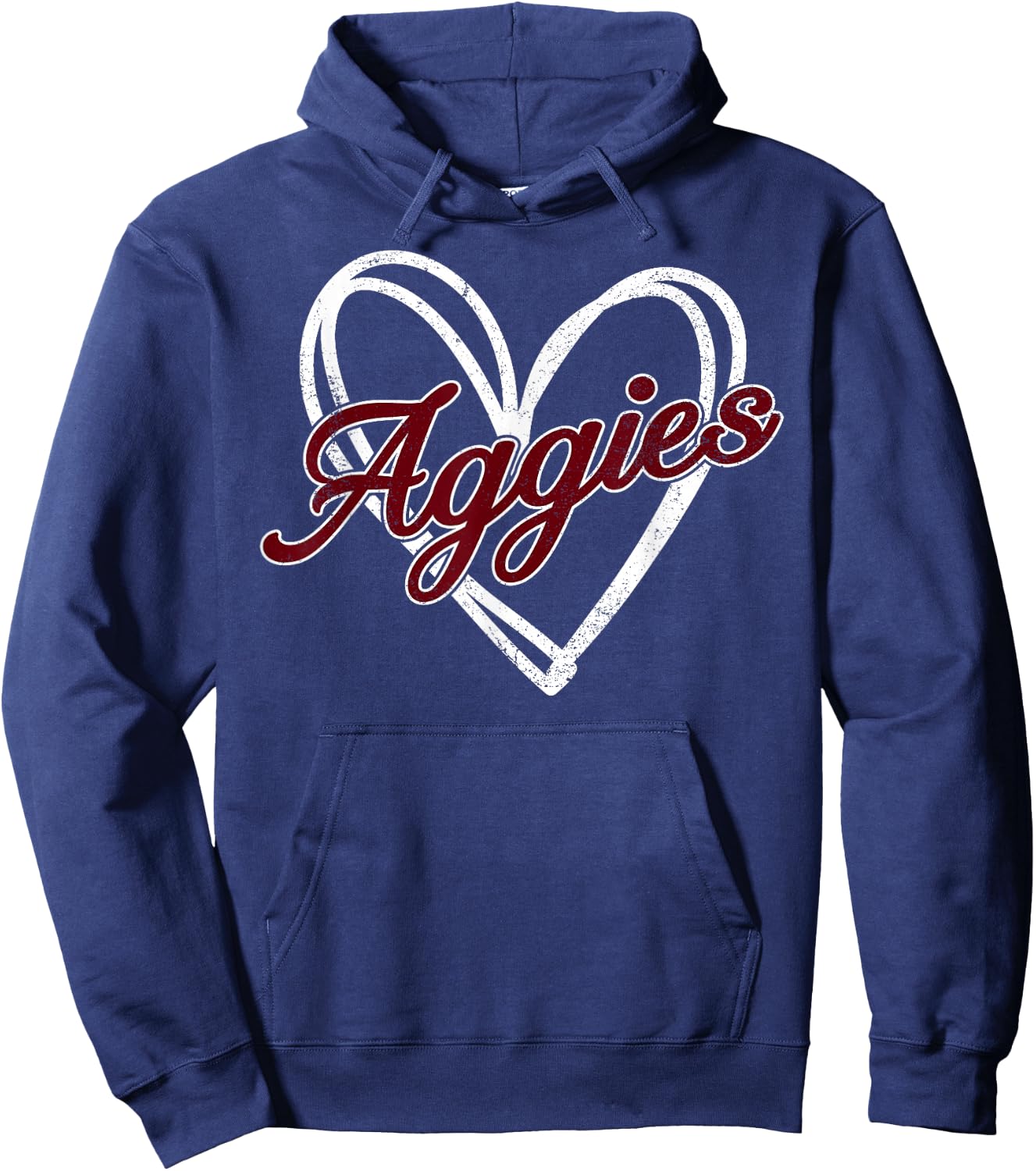 Retro Personalized Aggies-Heart Men Women Kid Hoodie - Hoodie | Navy