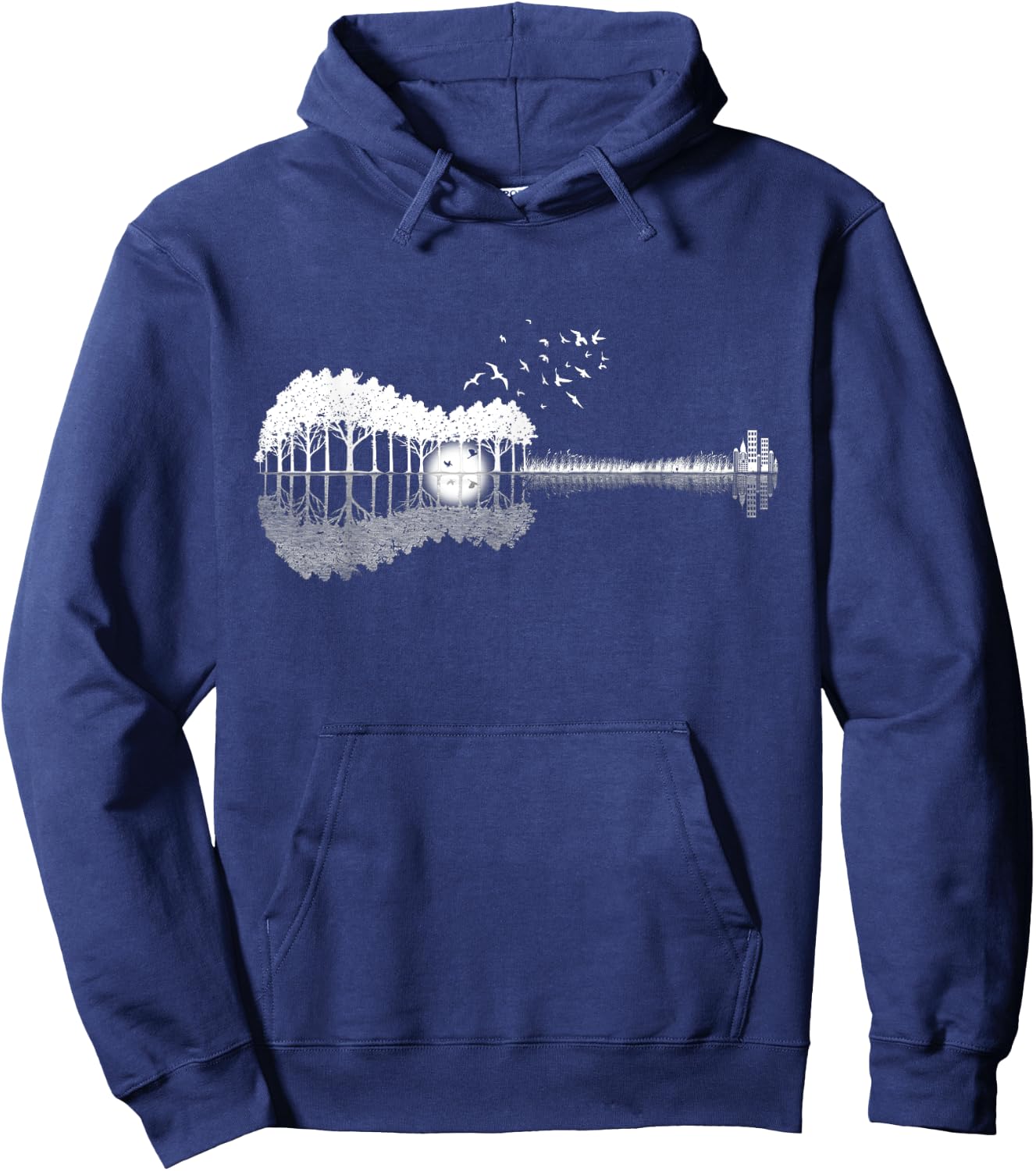 Guitar Lake Shadow Love Guitar Musician Hoodie - Hoodie | Navy