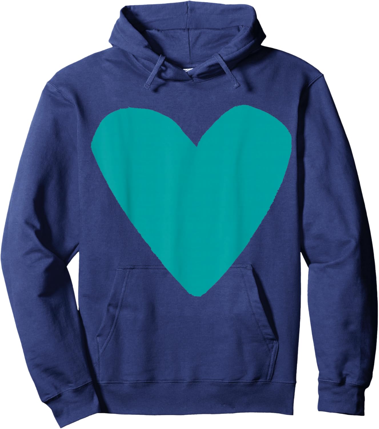 Blue-Green Heart Hoodie - Hoodie | Navy