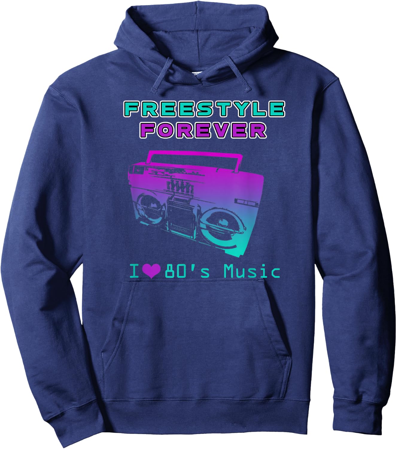 80's Freestyle Music I Love The Eighties Hoodie - Hoodie | Navy