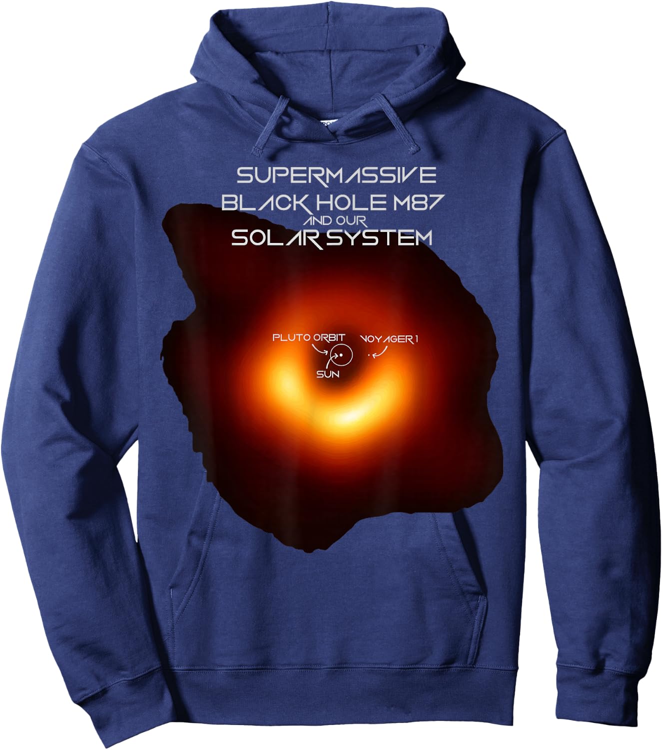 Black Hole M87 Comparison With our Solar System Hoodie - Hoodie | Navy