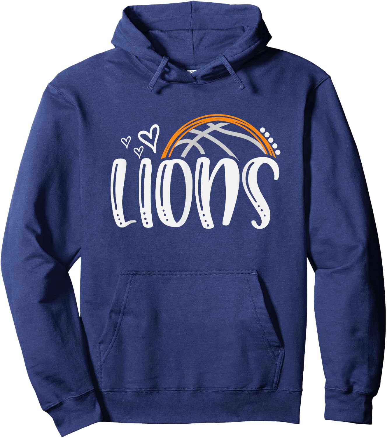 Basketball Lions School Sports Fan Team Spirit Hoodie - Hoodie | Navy