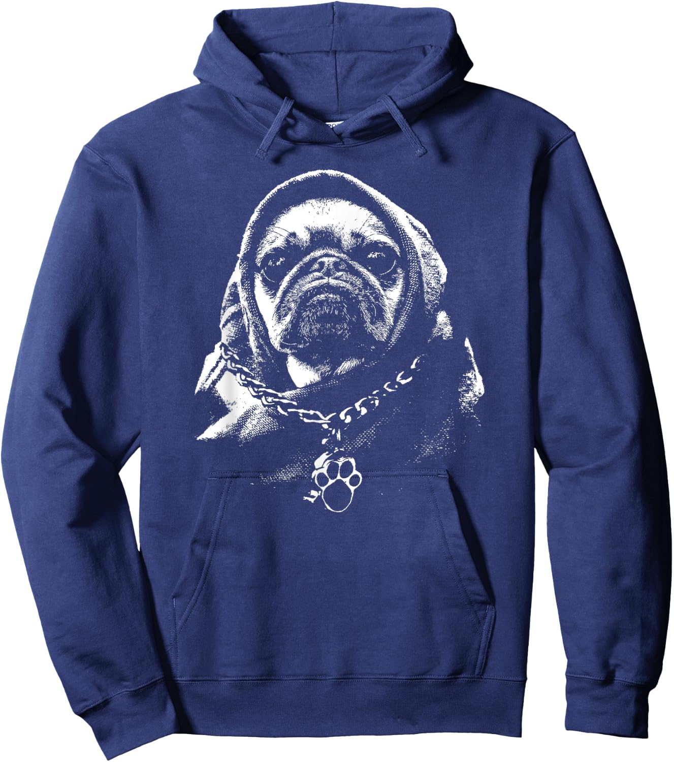 Cool Cute Hooded Gangsta Pug Thug Dog Hoodie - Hoodie | Navy