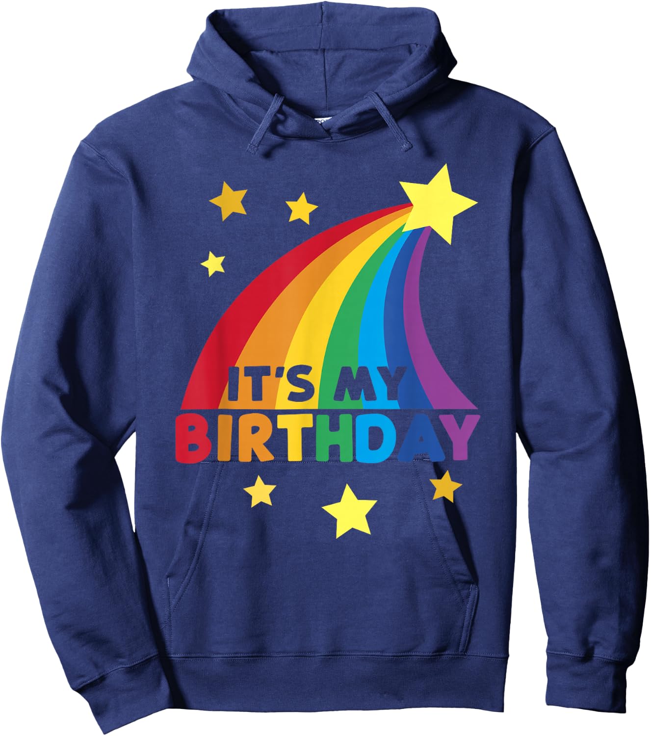 Boys Girls Bright Rainbow It's My Birthday Hoodie - Hoodie | Navy