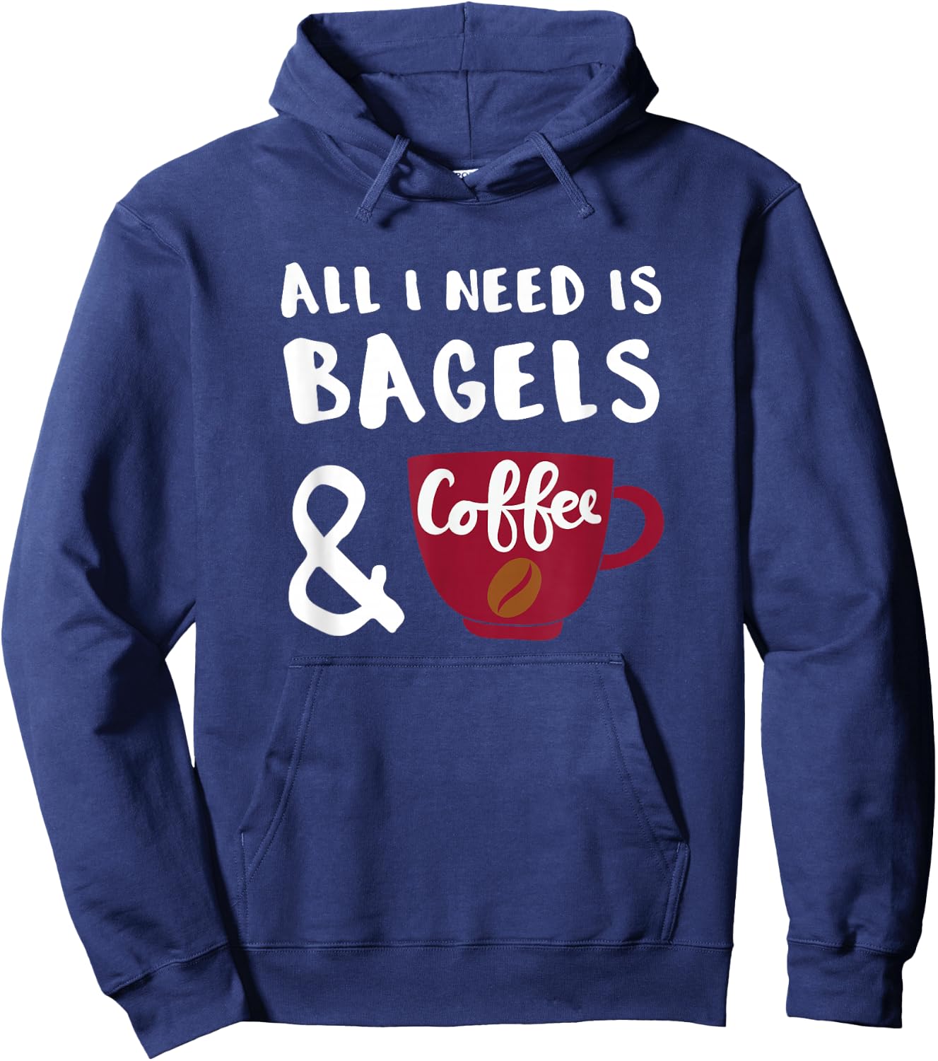 Bagels and Coffee Bagel Lover Hoodie - Hoodie | Navy