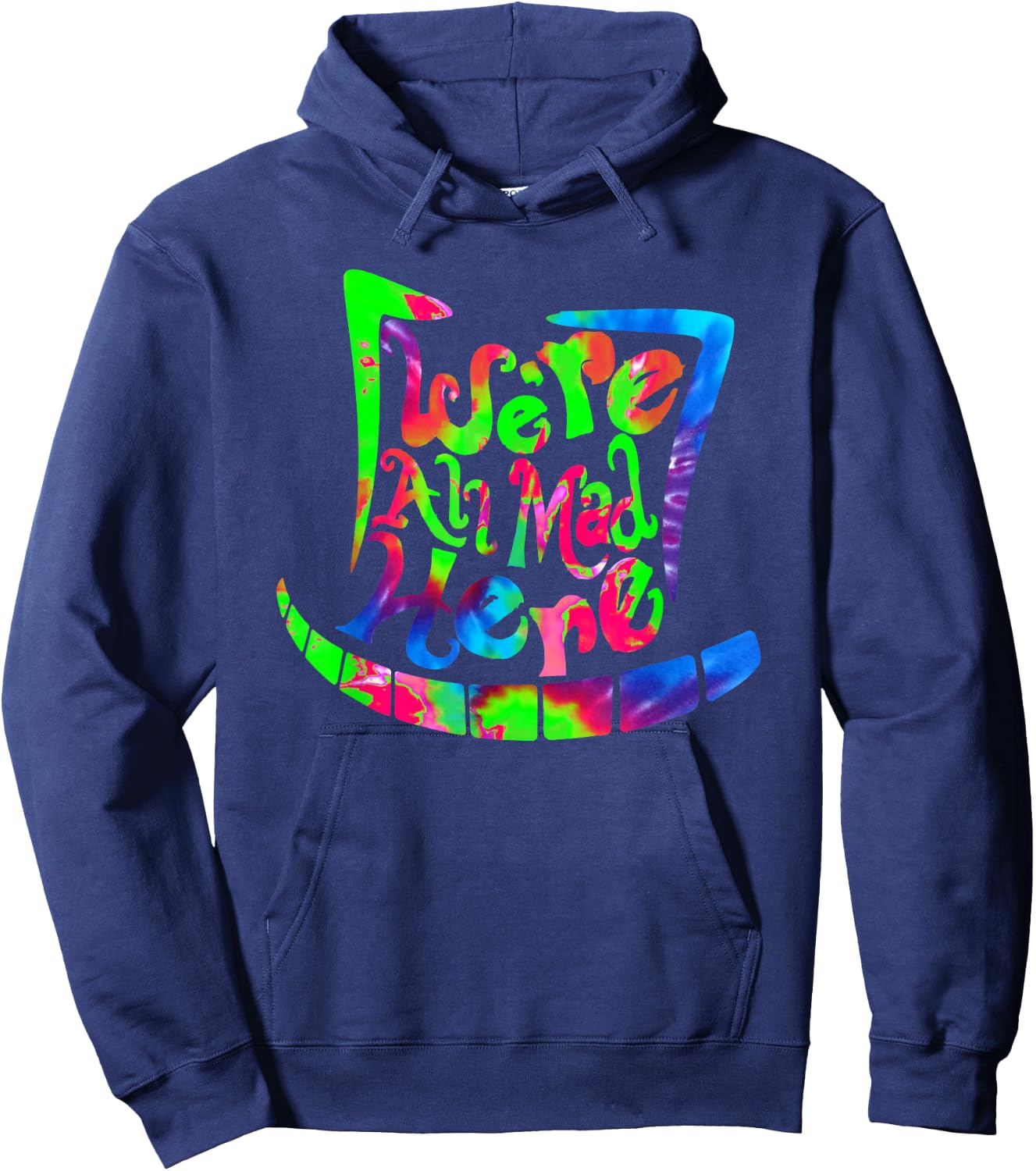 We're All Mad Here - Mad Hatter & Cheshire Grin Hoodie - Hoodie | Navy