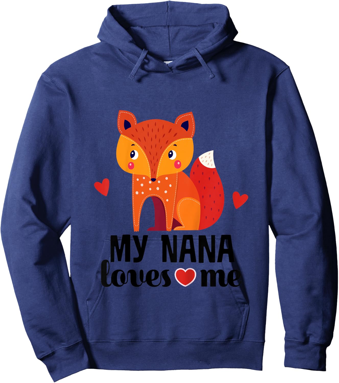 Kids My Nana Loves Me Grandkids Fox Hoodie - Hoodie | Navy
