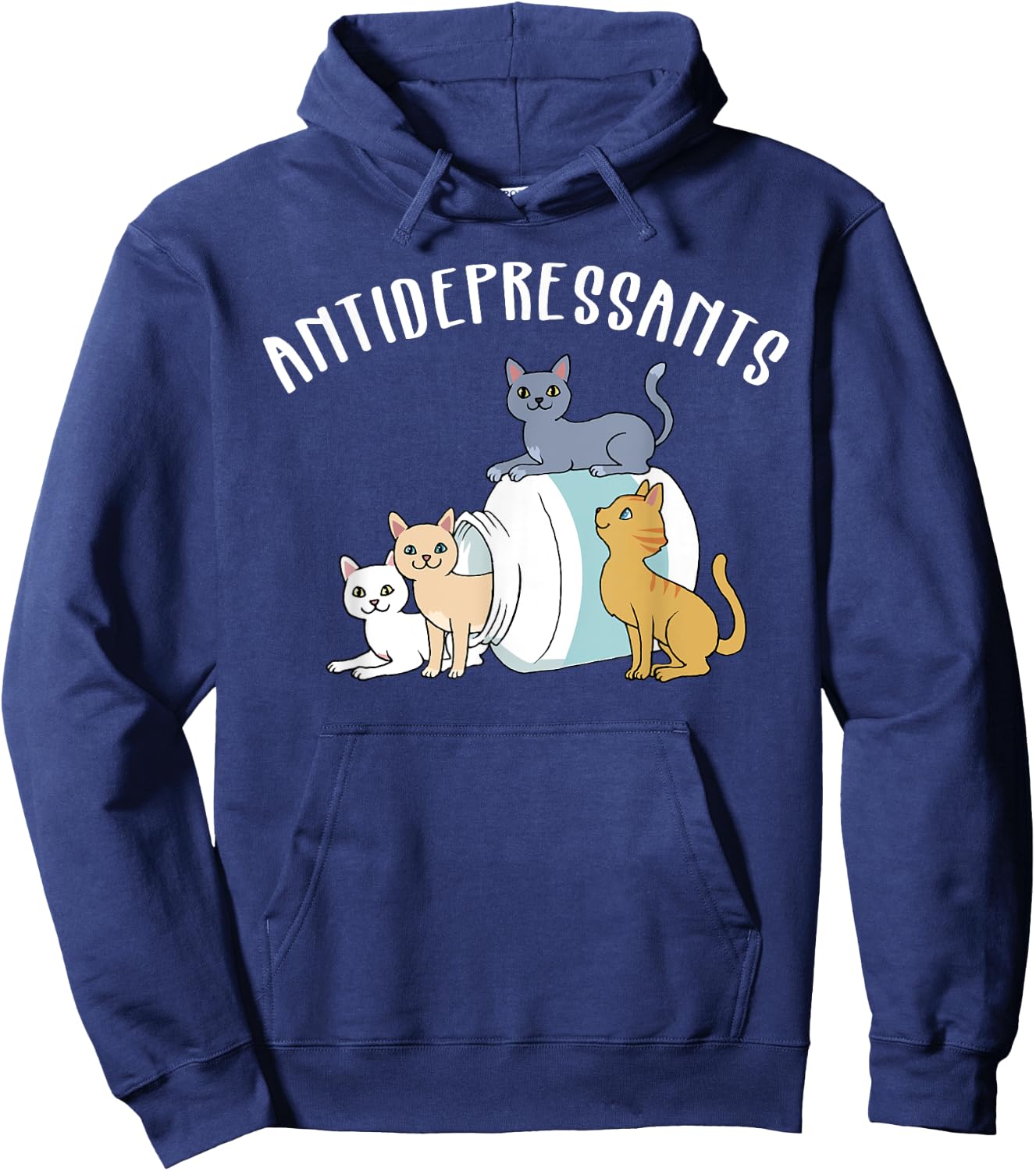 Cat Antidepressant Funny Cat Hoodie - Hoodie | Navy
