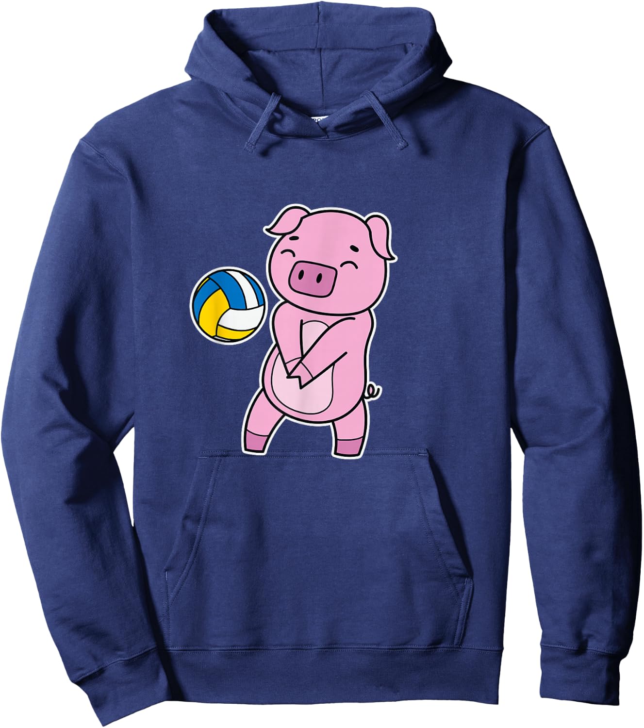 Pig plays Volleyball Hoodie - Hoodie | Navy