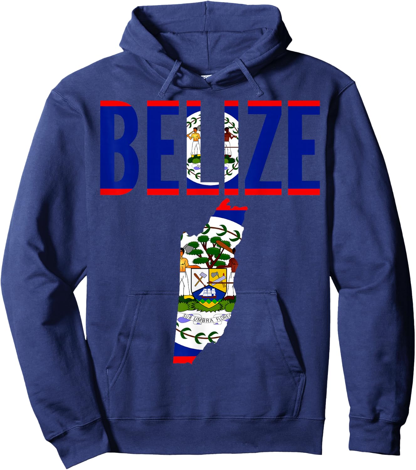 Belizean - Belize Country Map Flag Hoodie - Hoodie | Navy