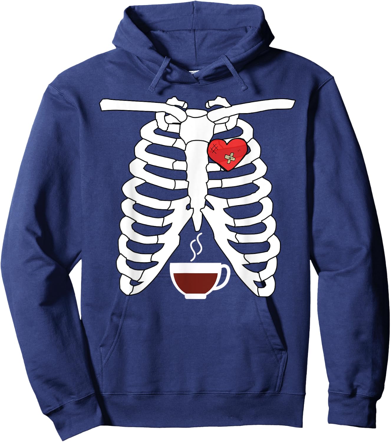 Halloween Skeleton X-Ray Coffee Lovers Hoodie - Hoodie | Navy
