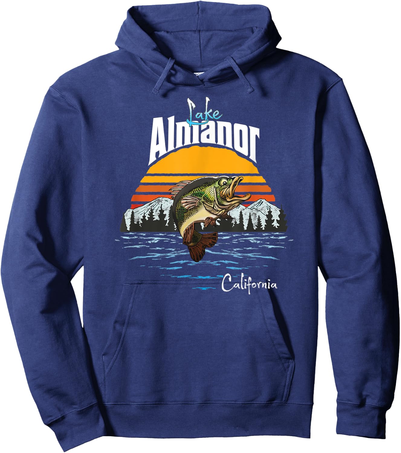 Vintage Lake Almanor California Souvenir Hoodie - Hoodie | Navy