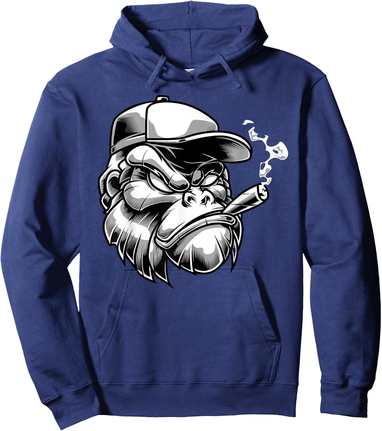 Gorilla with Cigar Silver Back Monkey Gift Hoodie - Hoodie | Navy