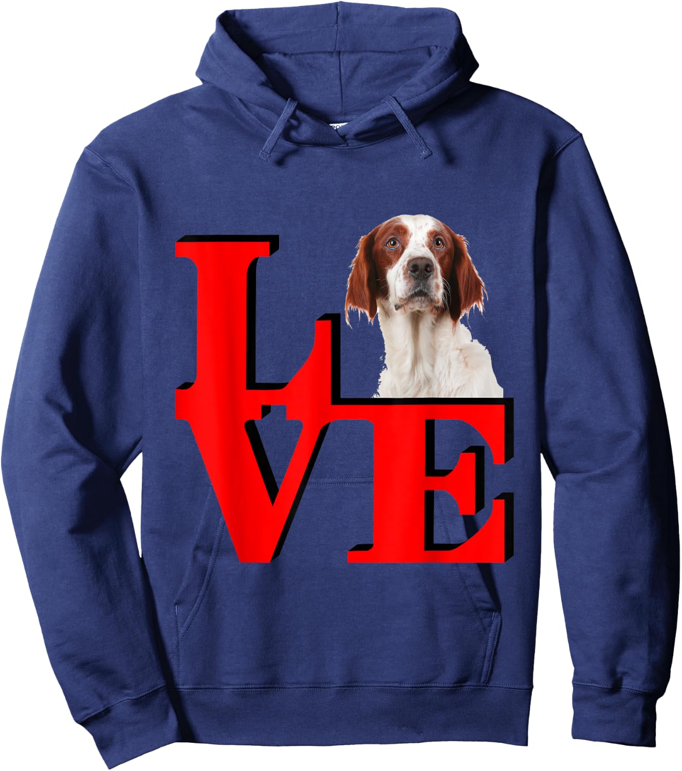 My Red and White Irish Setter Love Park Hoodie - Hoodie | Navy