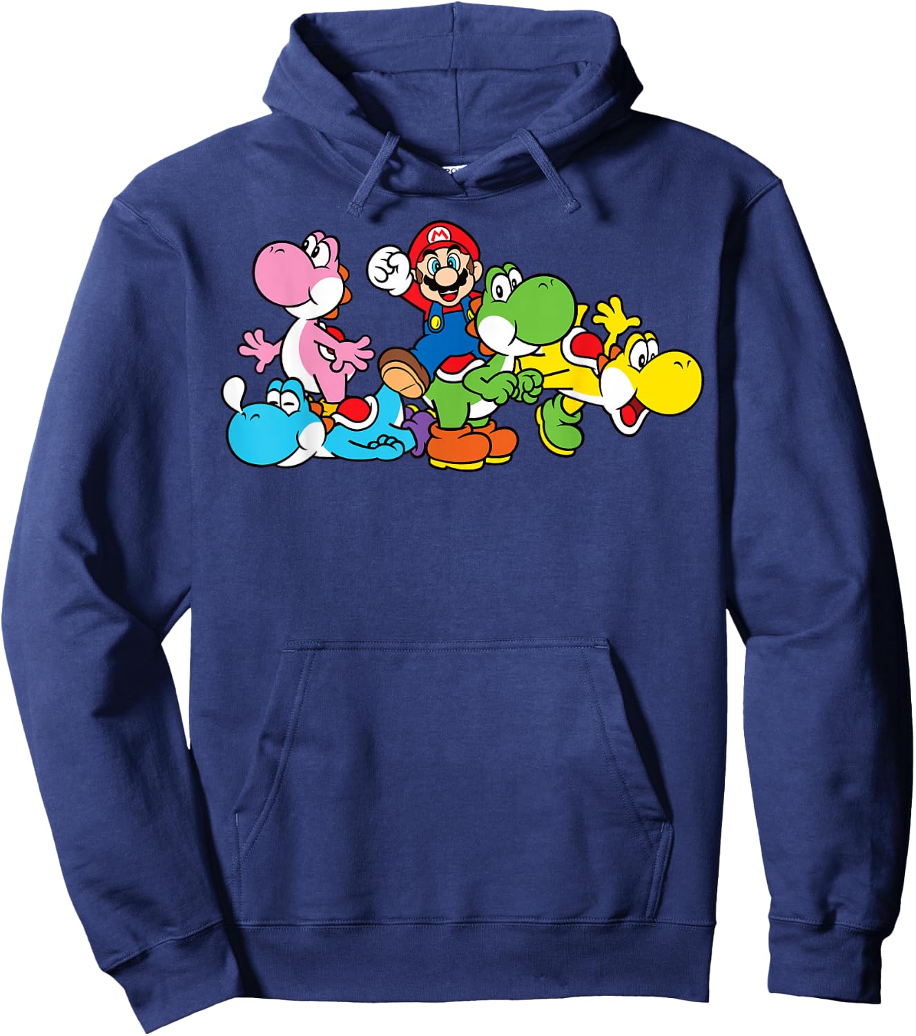 Super Mario Yoshi Ride Group Mashup Hoodie - Hoodie | Navy