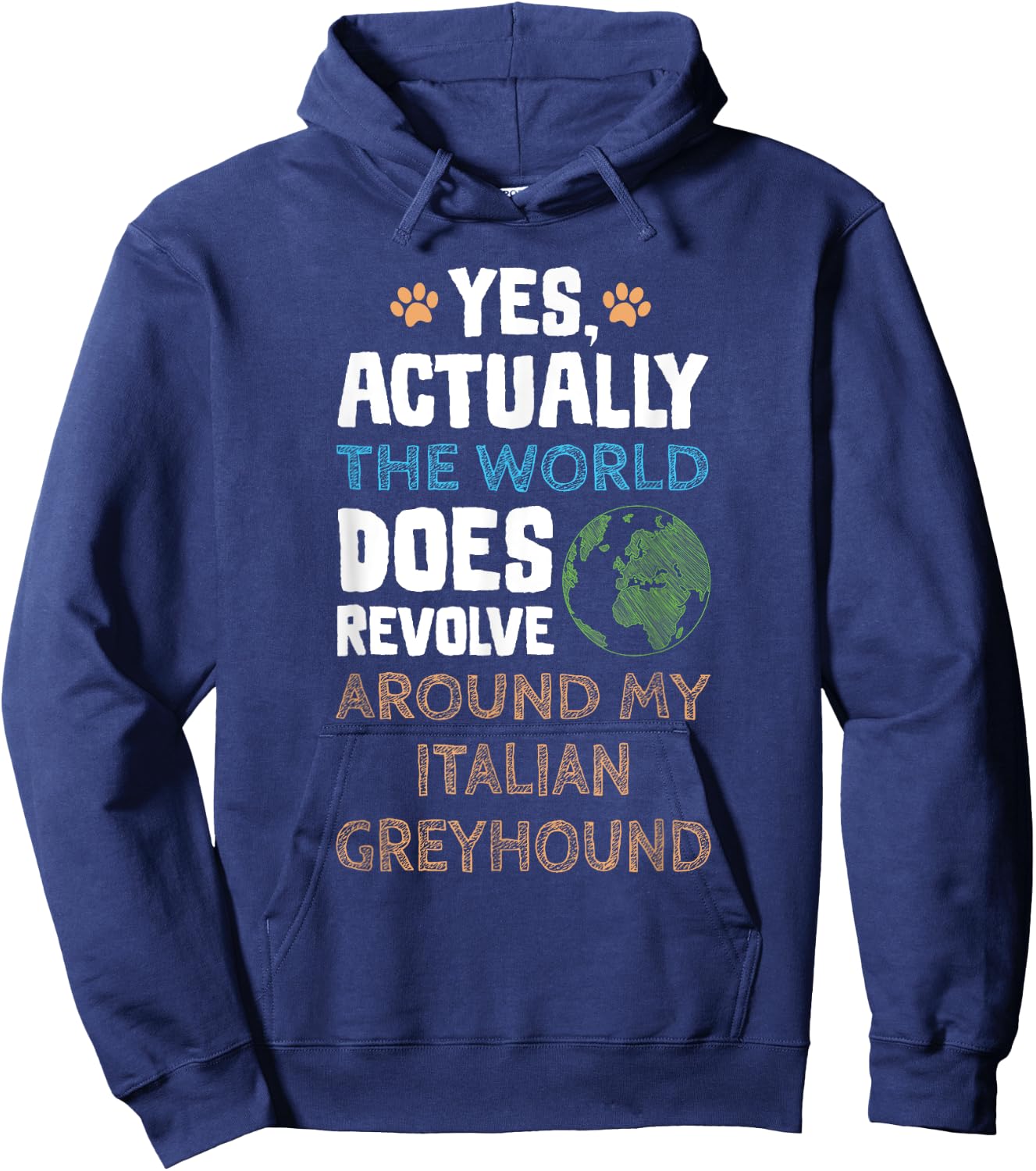 Funny Italian Greyhound Dog Gifts Men Women Hoodie - Hoodie | Navy