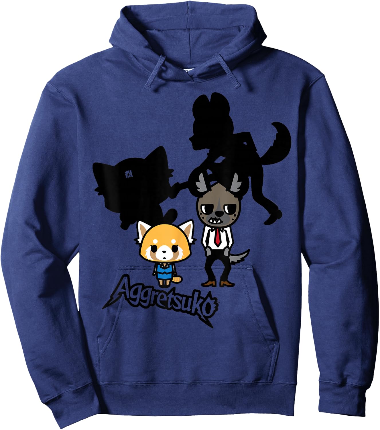 Aggretsuko and Haida Rocker Shadows Shirt Hoodie - Hoodie | Navy