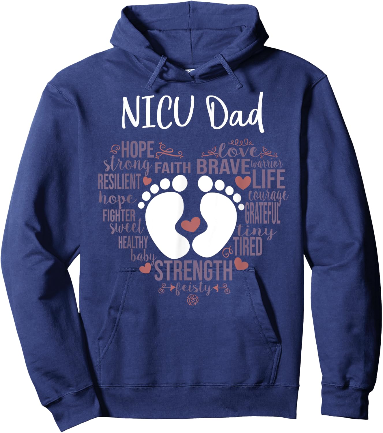 "NICU Dad" Preemie or NICU Daddy Hoodie - Hoodie | Navy