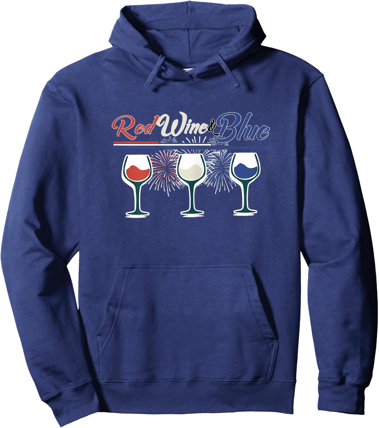 4th of July wine shirts RED WINE AND BLUE! Hoodie - Hoodie | Navy