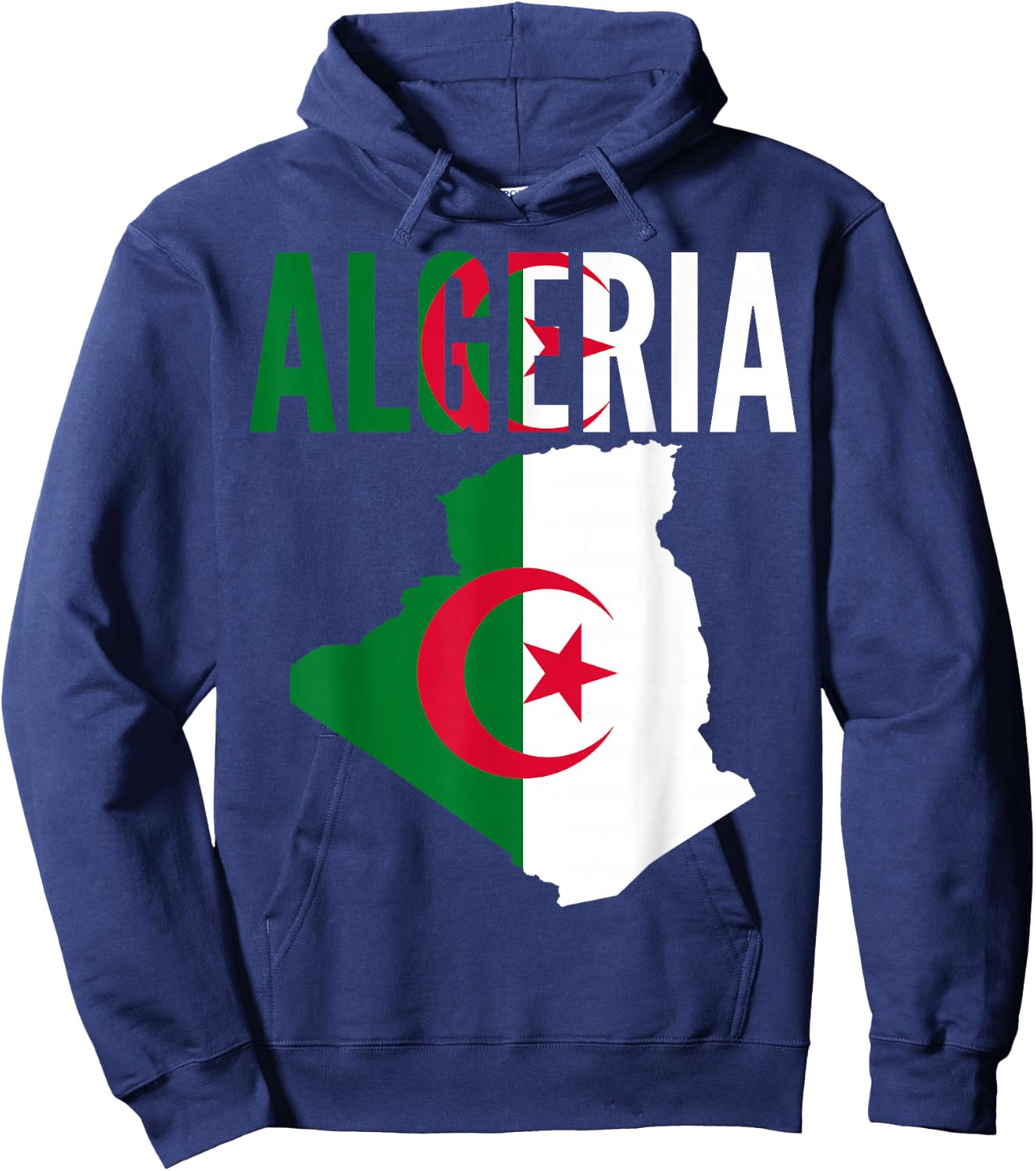 Algerian - Algeria Country Map Flag Hoodie - Hoodie | Navy